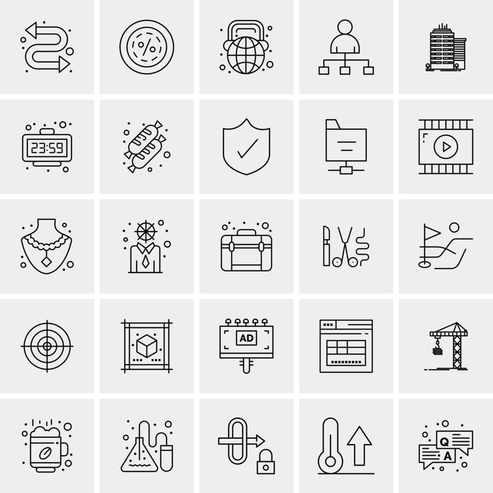 25 iconos de negocios universales vector ilustración de icono creativo para usar en proyectos relacionados con la web y dispositivos móviles