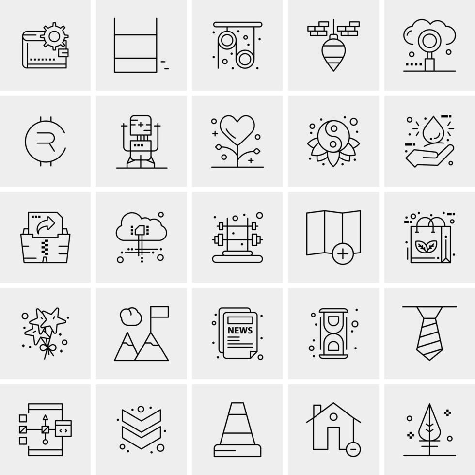 25 iconos de negocios universales vector ilustración de icono creativo para usar en proyectos relacionados con la web y dispositivos móviles