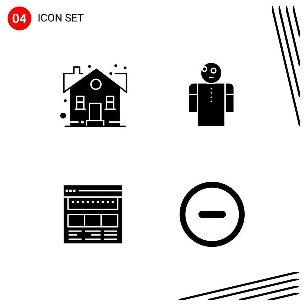 Collection of 4 Vector Icons in solid style. Pixle Perfect Glyph Symbols for Web and Mobile. Solid Icon Signs on White Background. 4 Icons.