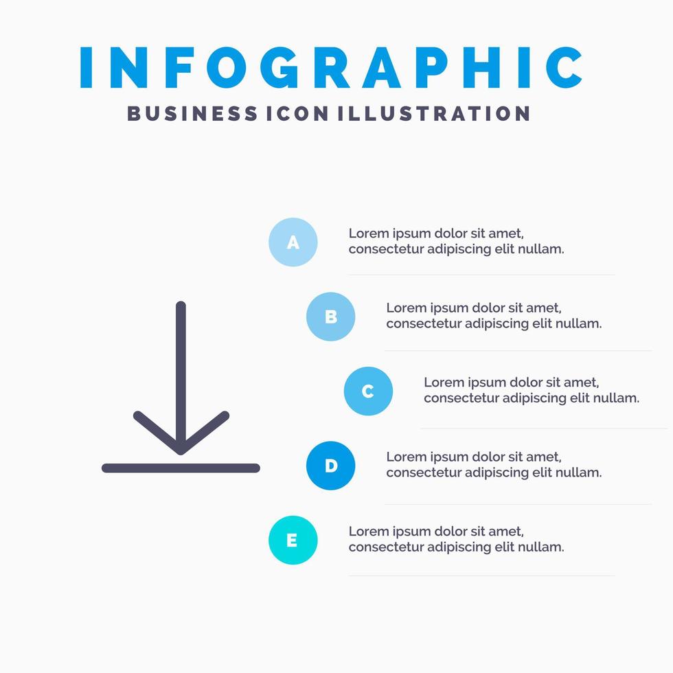 descargar video twitter icono sólido infografía 5 pasos presentación antecedentes vector