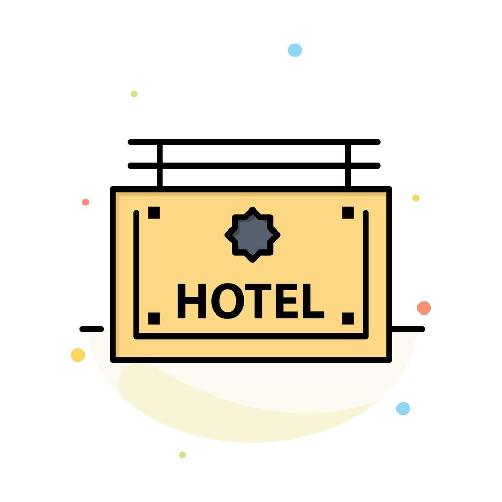 Hotel Sign Board Direction Abstract Flat Color Icon Template vector