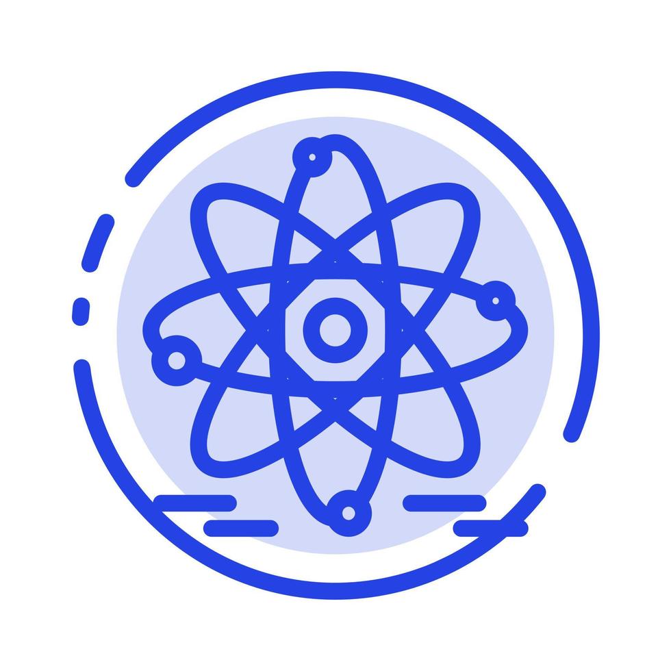 Atom Education Nuclear Blue Dotted Line Line Icon vector