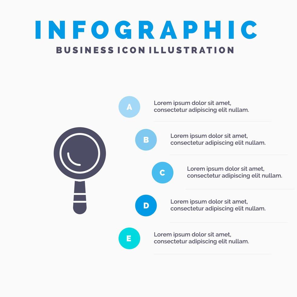 Search Construction Building Solid Icon Infographics 5 Steps Presentation Background vector