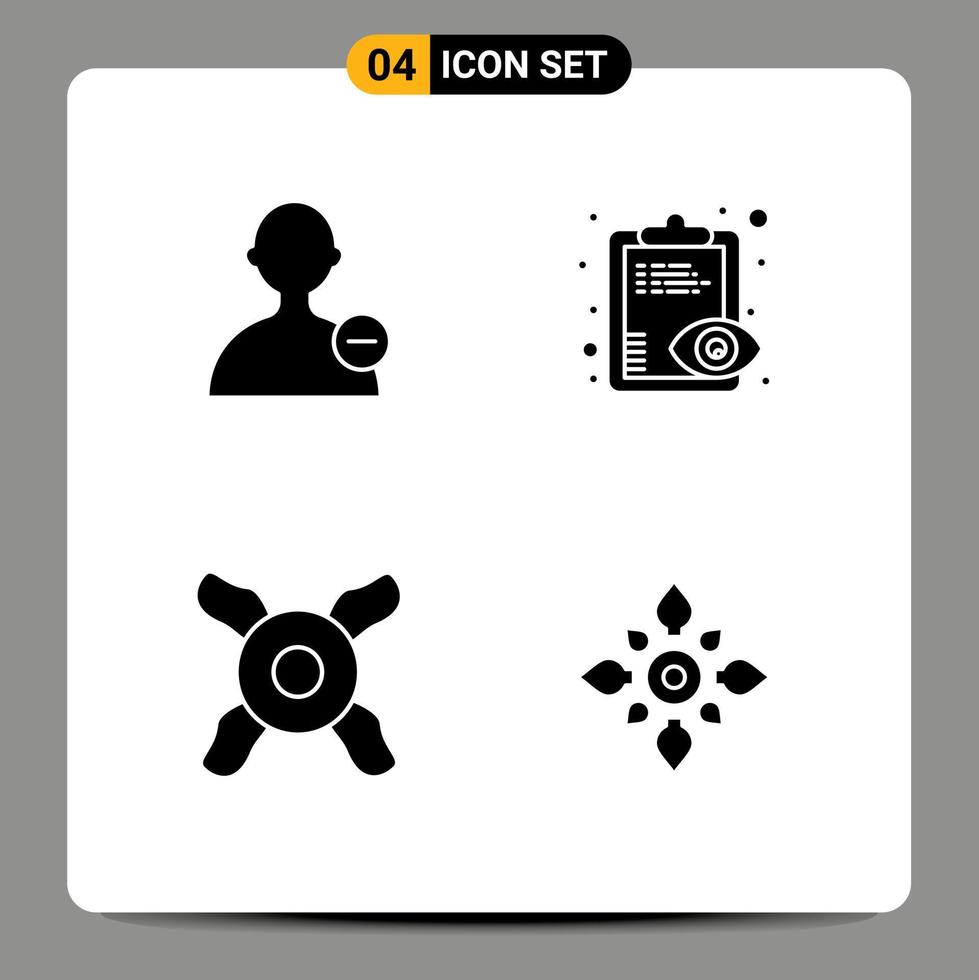 Set of Vector Solid Glyphs on Grid for basic celebrate eye clipboard decoration Editable Vector Design Elements