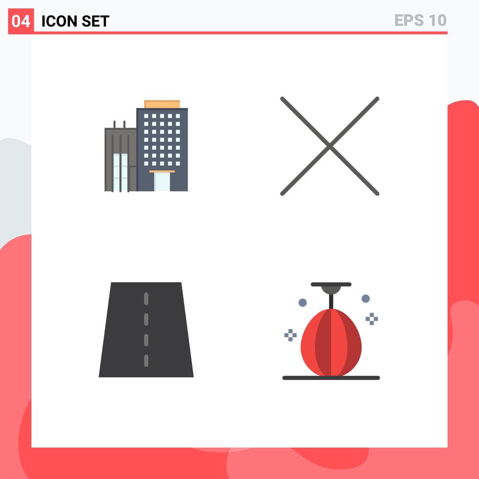4 Flat Icon concept for Websites Mobile and Apps hotel grid service bridge bag Editable Vector Design Elements