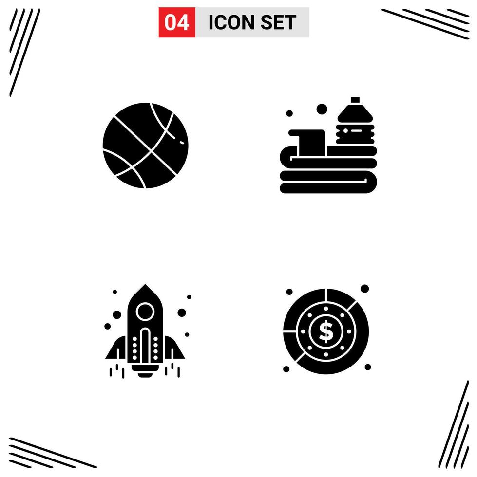 Universal Icon Symbols Group of Modern Solid Glyphs of sport spaceship ball game launch Editable Vector Design Elements