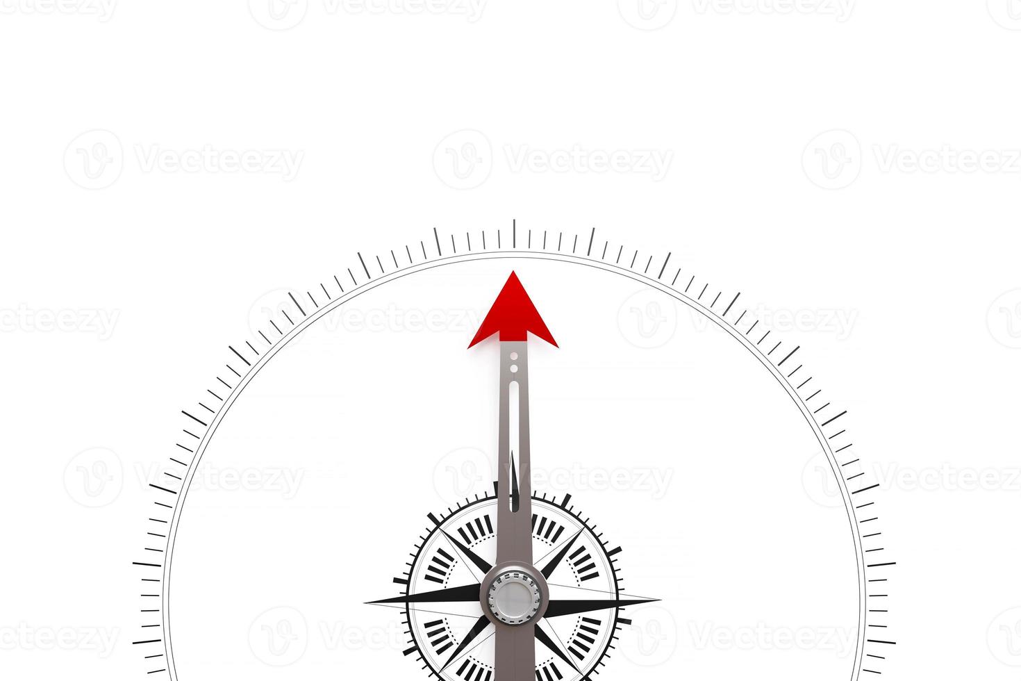 compass, measuring scale Top pointing with space to add text on white background. Business ideas, and strategy design for you. photo