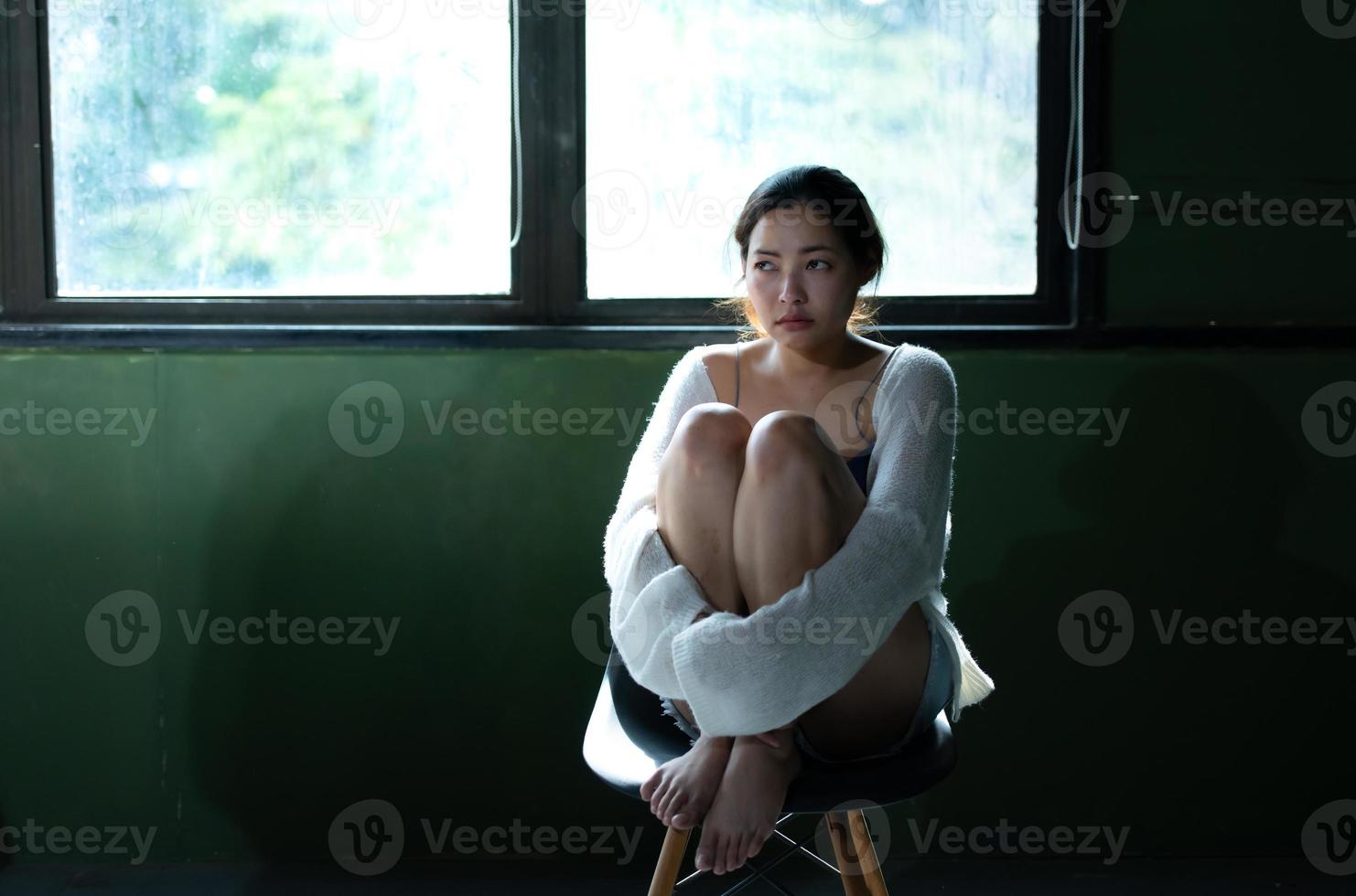A young woman who has been a victim of human trafficking photo