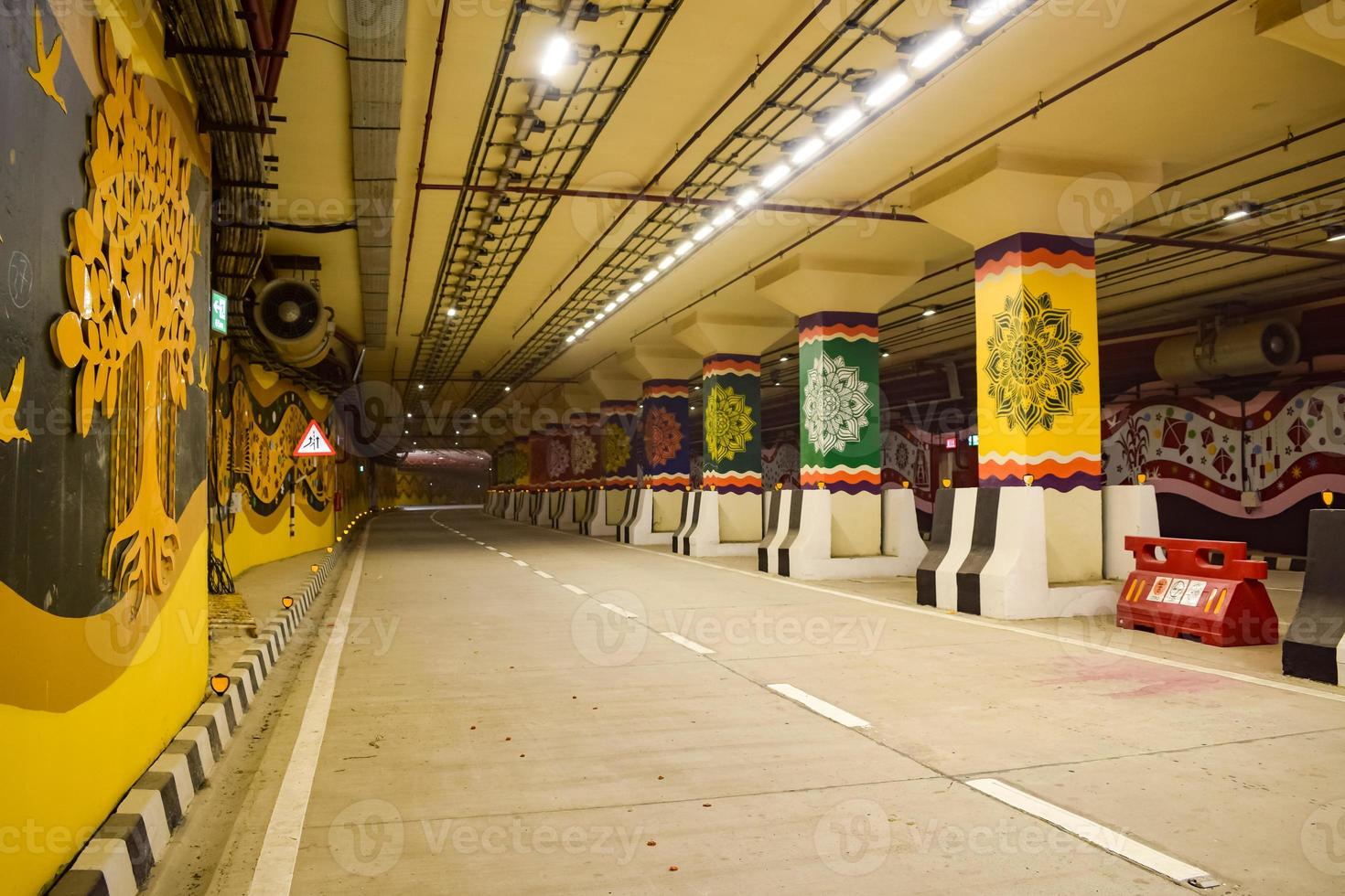 PM Narendra Modi dedicate Pragati tunnel and five underpass of Pragati Maidan Integrated Transit Corridor Project to nation, Pragati Tunnel opens for traffic movement, Graffitis in Pragati Tunnel photo