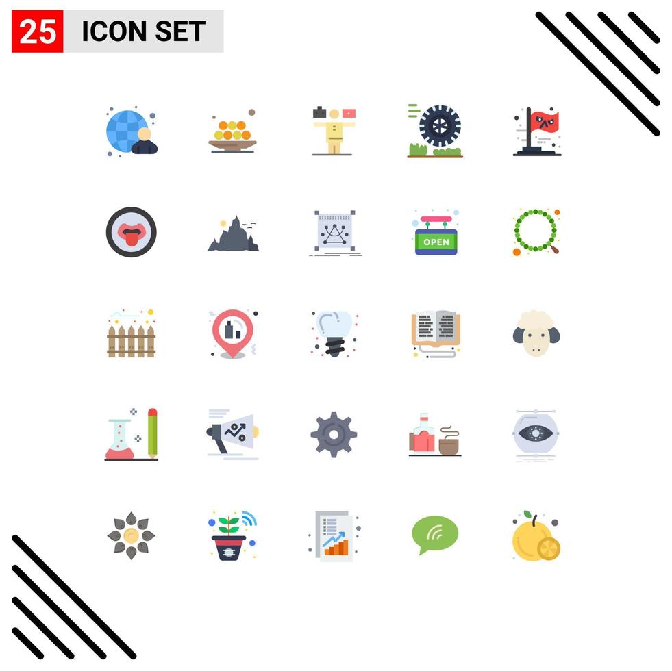 25 Thematic Vector Flat Colors and Editable Symbols of halloween wheel ramadan motion work Editable Vector Design Elements