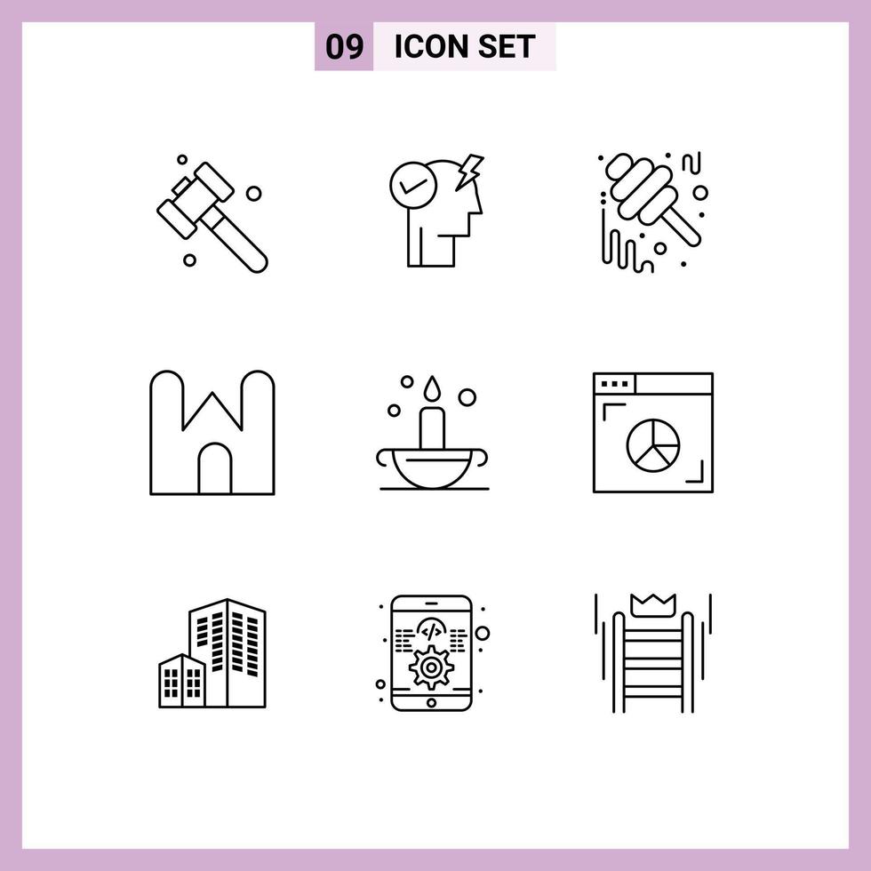 9 Outline concept for Websites Mobile and Apps aladdin fortress fall castle tower castle Editable Vector Design Elements