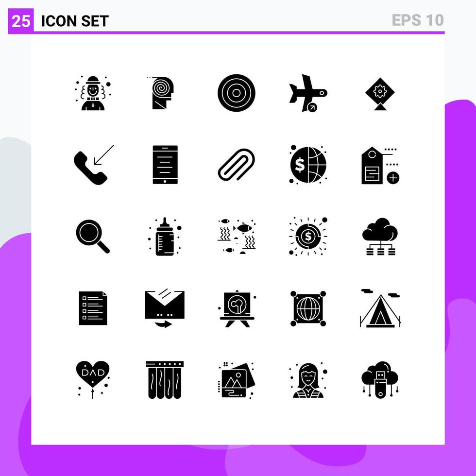 Modern Set of 25 Solid Glyphs and symbols such as transport plane study off user Editable Vector Design Elements