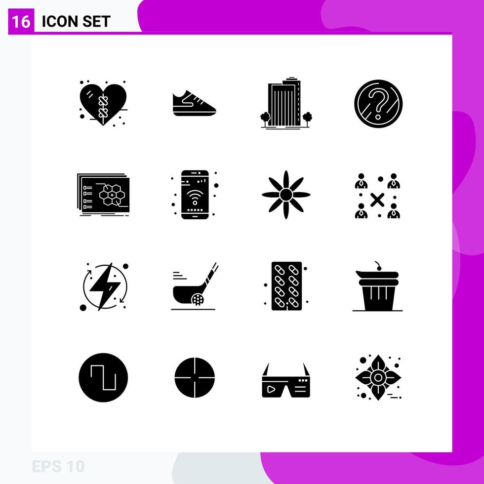 16 Creative Icons Modern Signs and Symbols of strategic solution green problem question Editable Vector Design Elements
