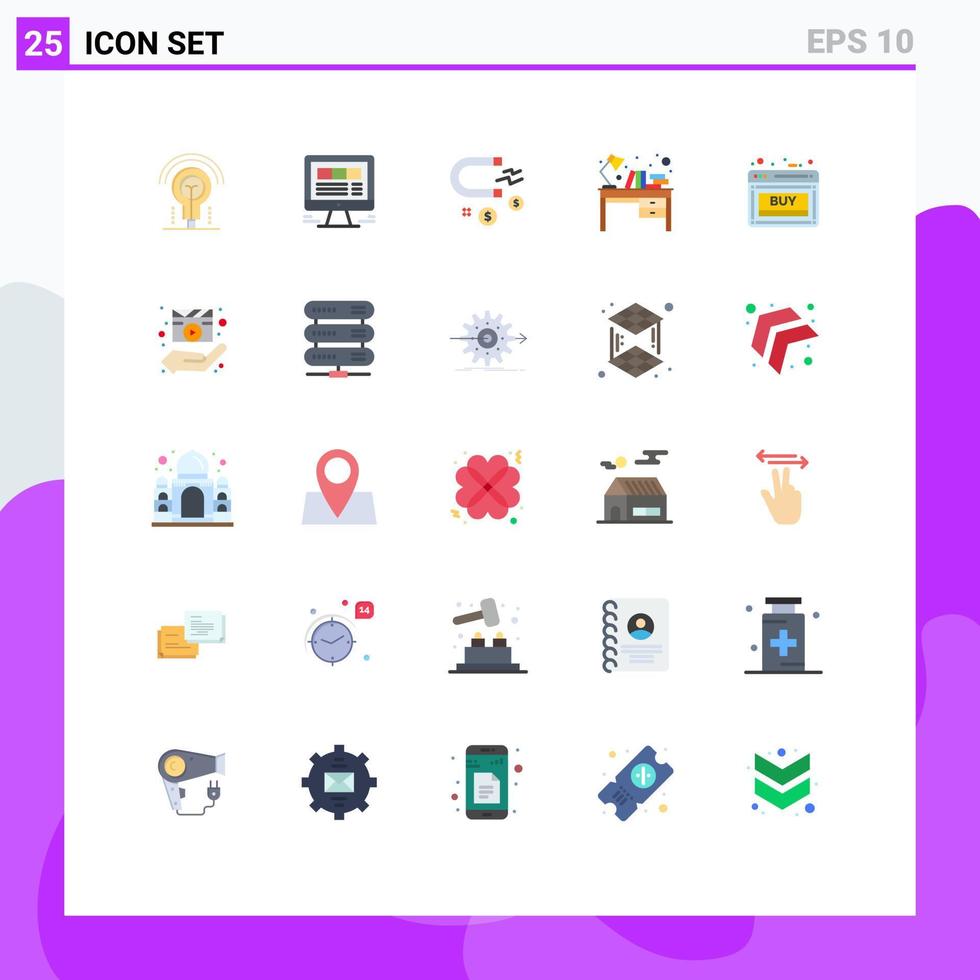 paquete de iconos vectoriales de stock de 25 signos y símbolos de línea para elementos de diseño vectorial editables de imán de escritorio web interior de mesa de estudio vector