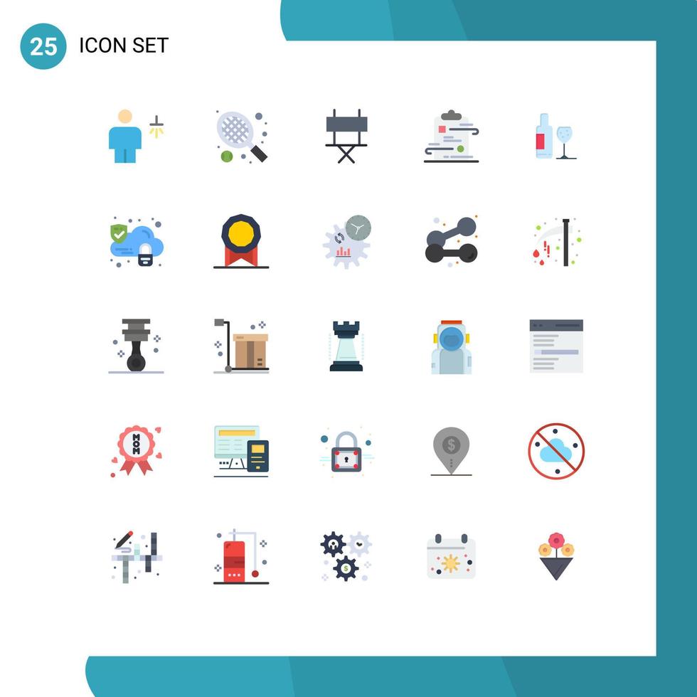 25 Creative Icons Modern Signs and Symbols of drink paper chair checklist clipboard Editable Vector Design Elements