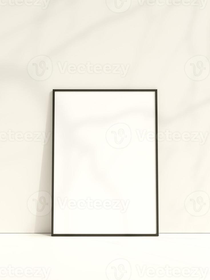 Blank poster frame mockup. Empty picture frame mockup. Blank photo frame. Frame mockup for photo, print, painting, artwork presentation. Frame mockup. Clean, modern, minimal frame. 3d rendering