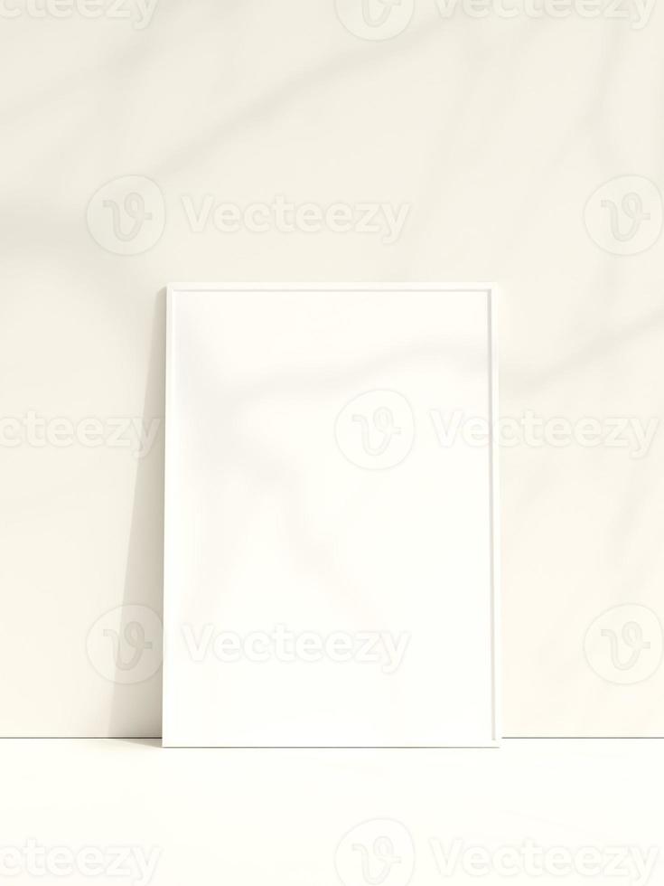 Blank poster frame mockup. Empty picture frame mockup. Blank photo frame. Frame mockup for photo, print, painting, artwork presentation. Frame mockup. Clean, modern, minimal frame. 3d rendering