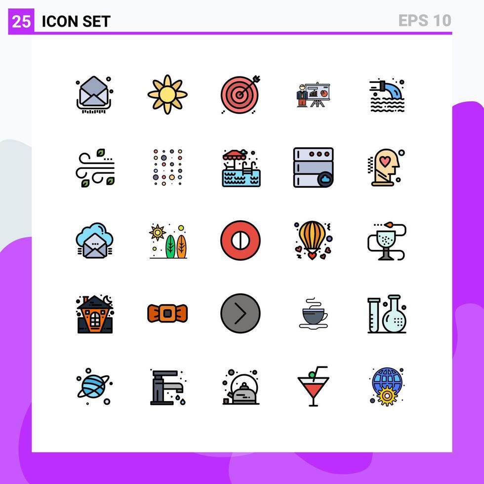 paquete de iconos de vectores de stock de 25 signos y símbolos de línea para elementos de diseño de vectores editables de objetivos de la universidad de tuberías