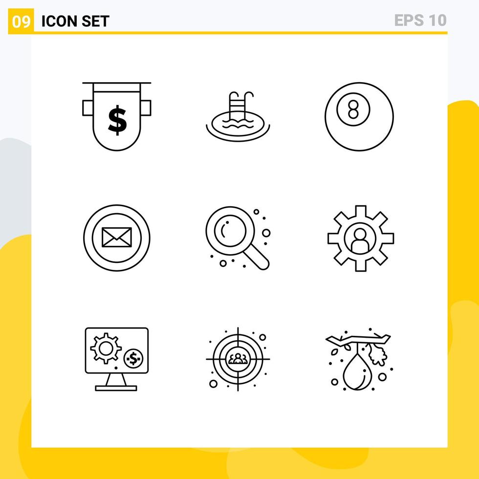 9 Creative Icons Modern Signs and Symbols of customer support search service detective business Editable Vector Design Elements