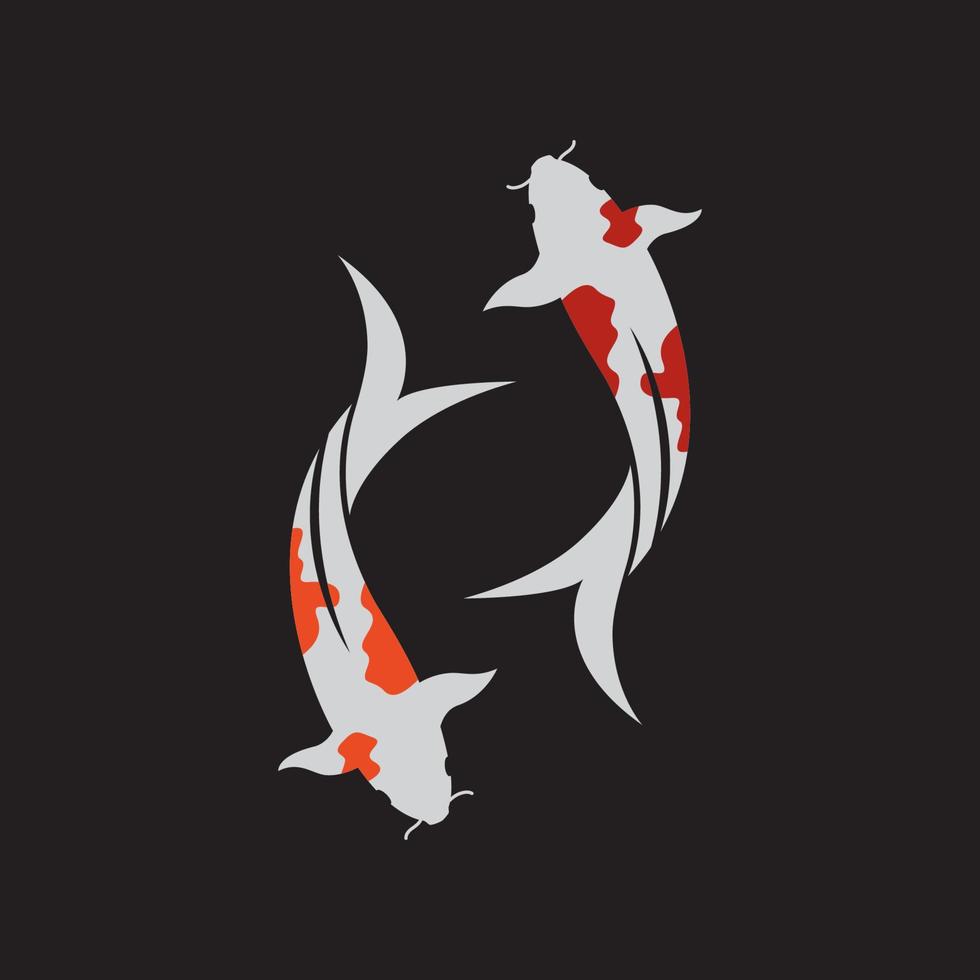icono de vector de logotipo de pez koi
