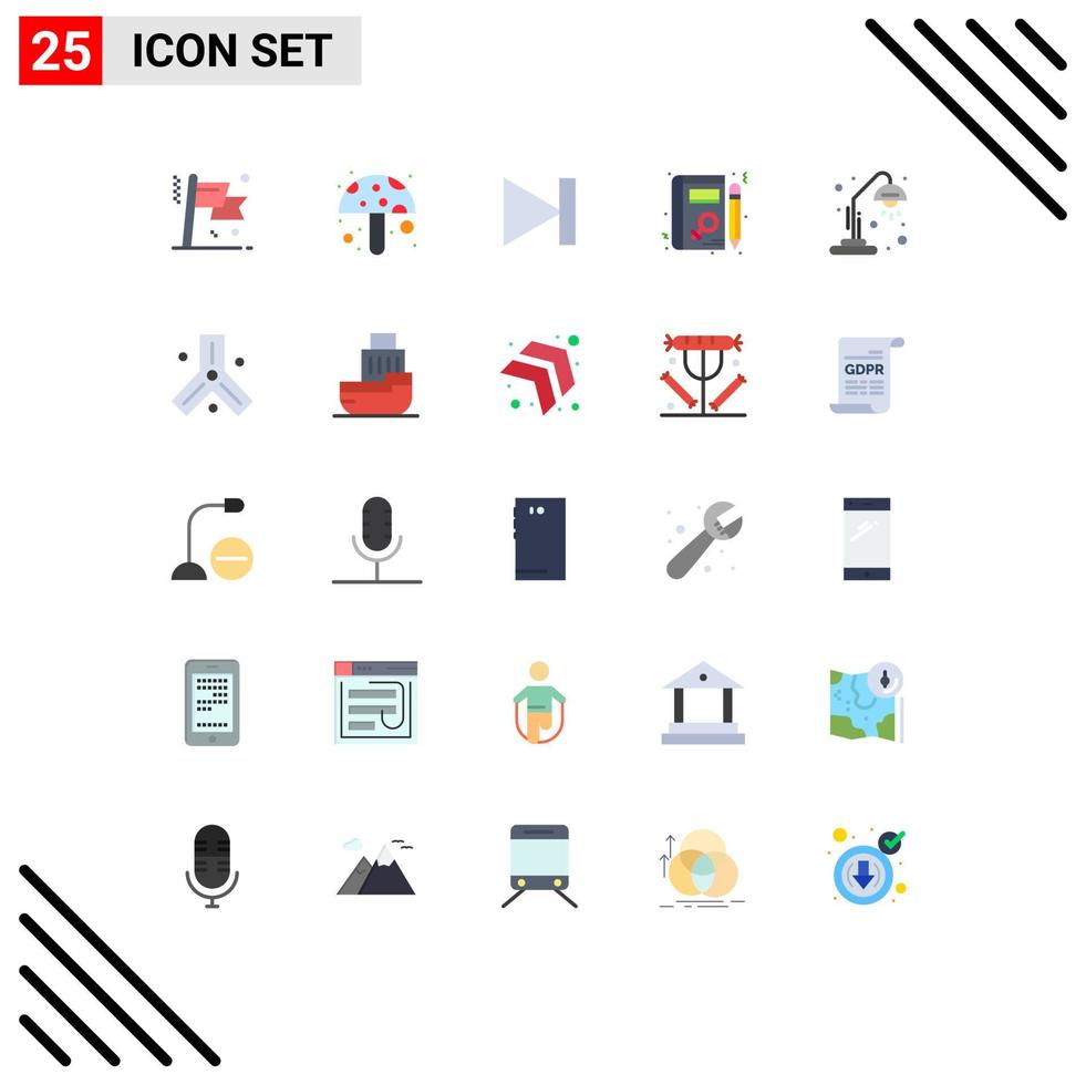 Set of 25 Vector Flat Colors on Grid for light school forward learning profile Editable Vector Design Elements