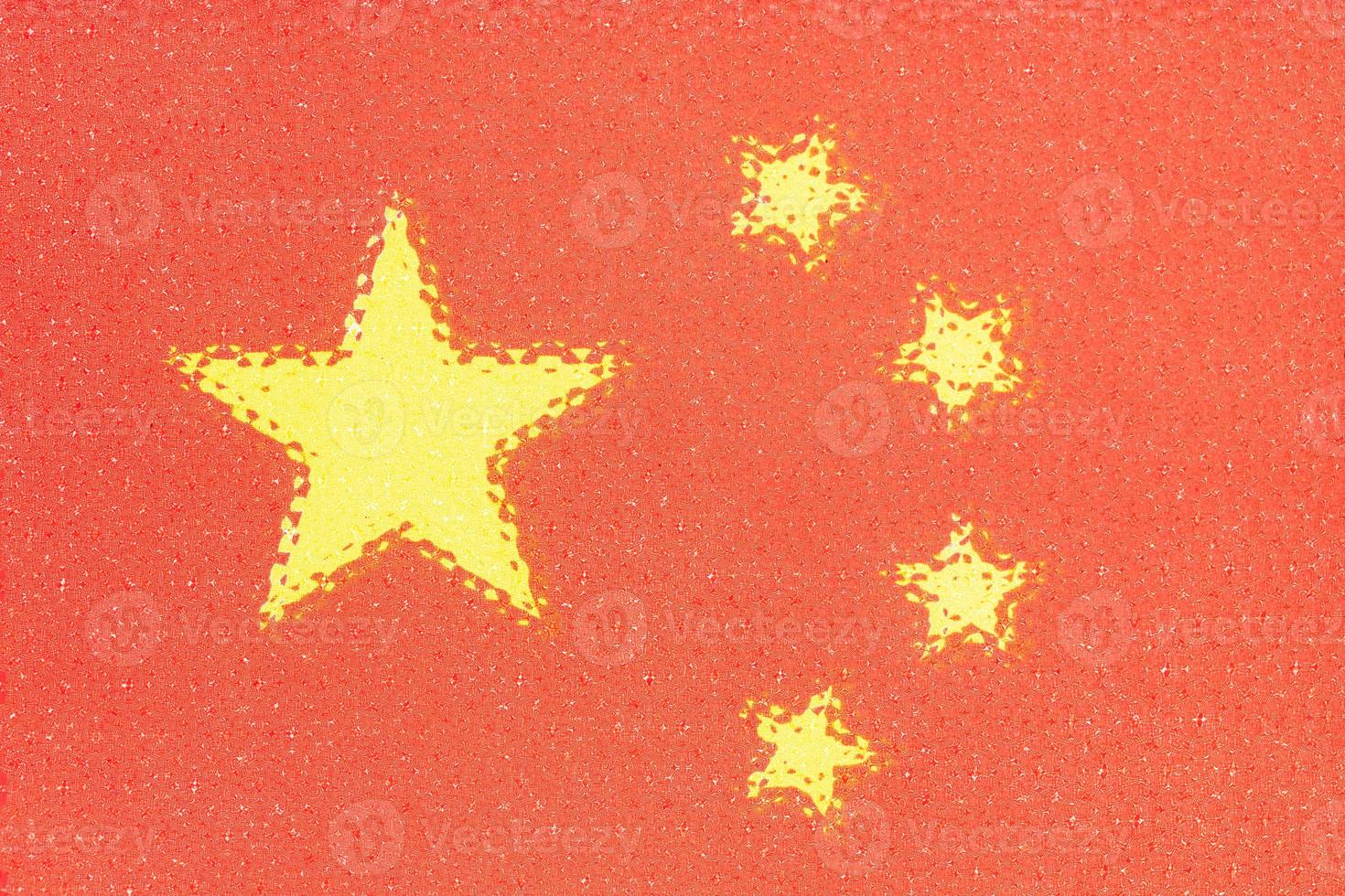 China flag abstract background texture. Textured glass photographic effect photo
