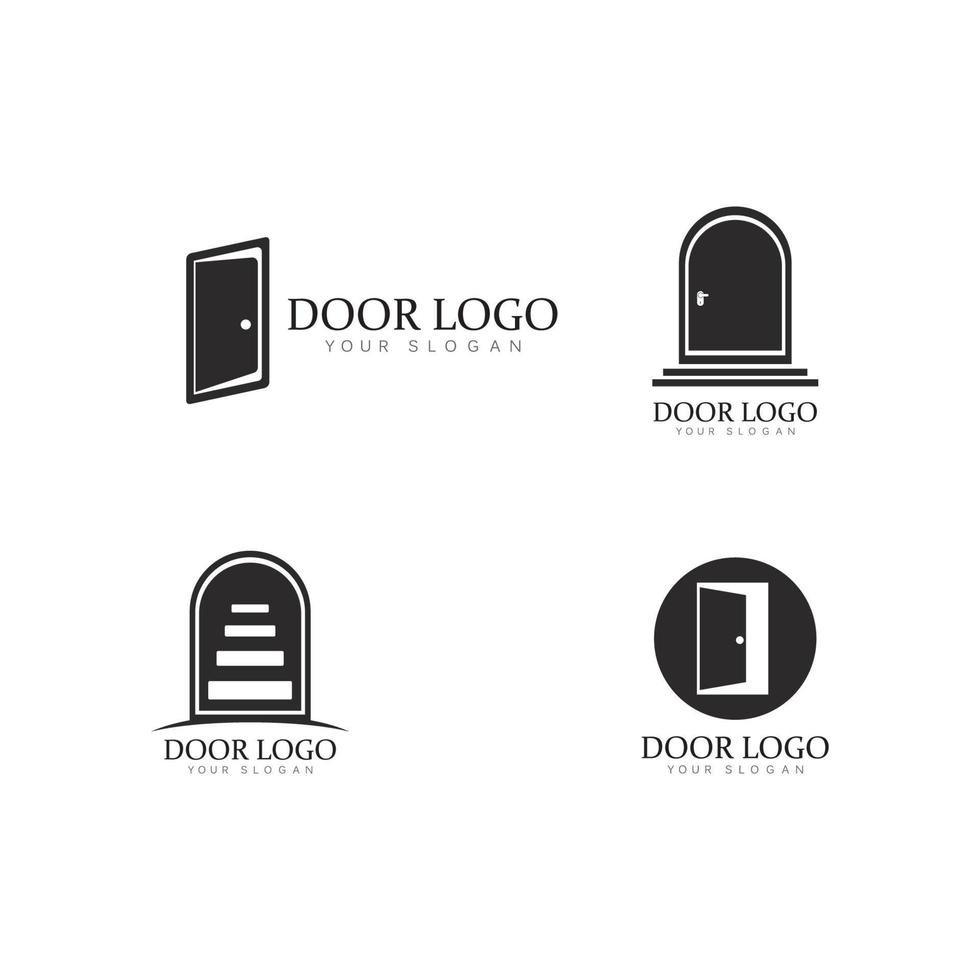 Set of door logo template vector icon illustration