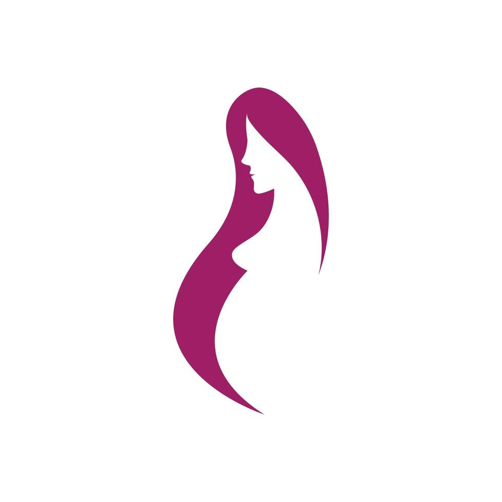 icono de vector de logotipo de mujer embarazada