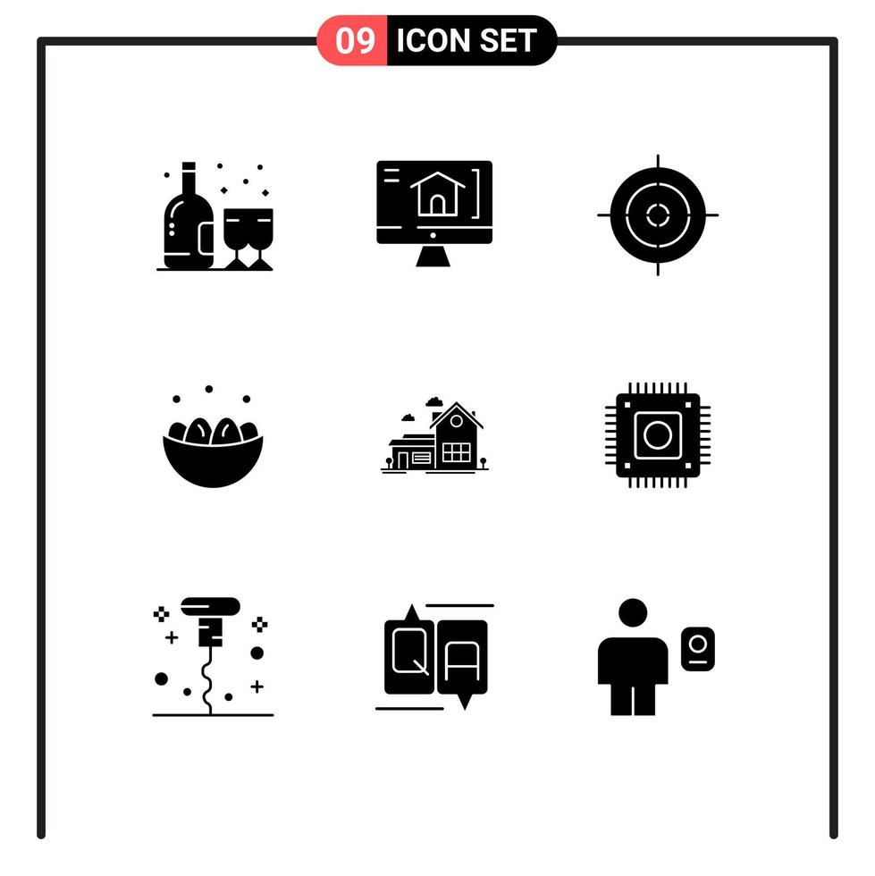 9 Creative Icons Modern Signs and Symbols of space home shooting board nest easter Editable Vector Design Elements