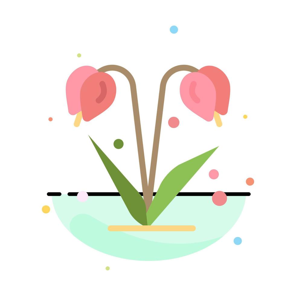 Flower Floral Nature Spring Abstract Flat Color Icon Template vector