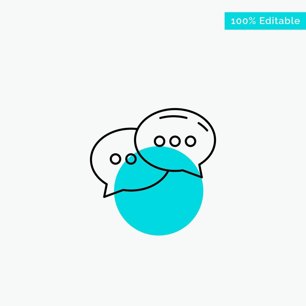 Chat Chatting Conversation Dialogue turquoise highlight circle point Vector icon