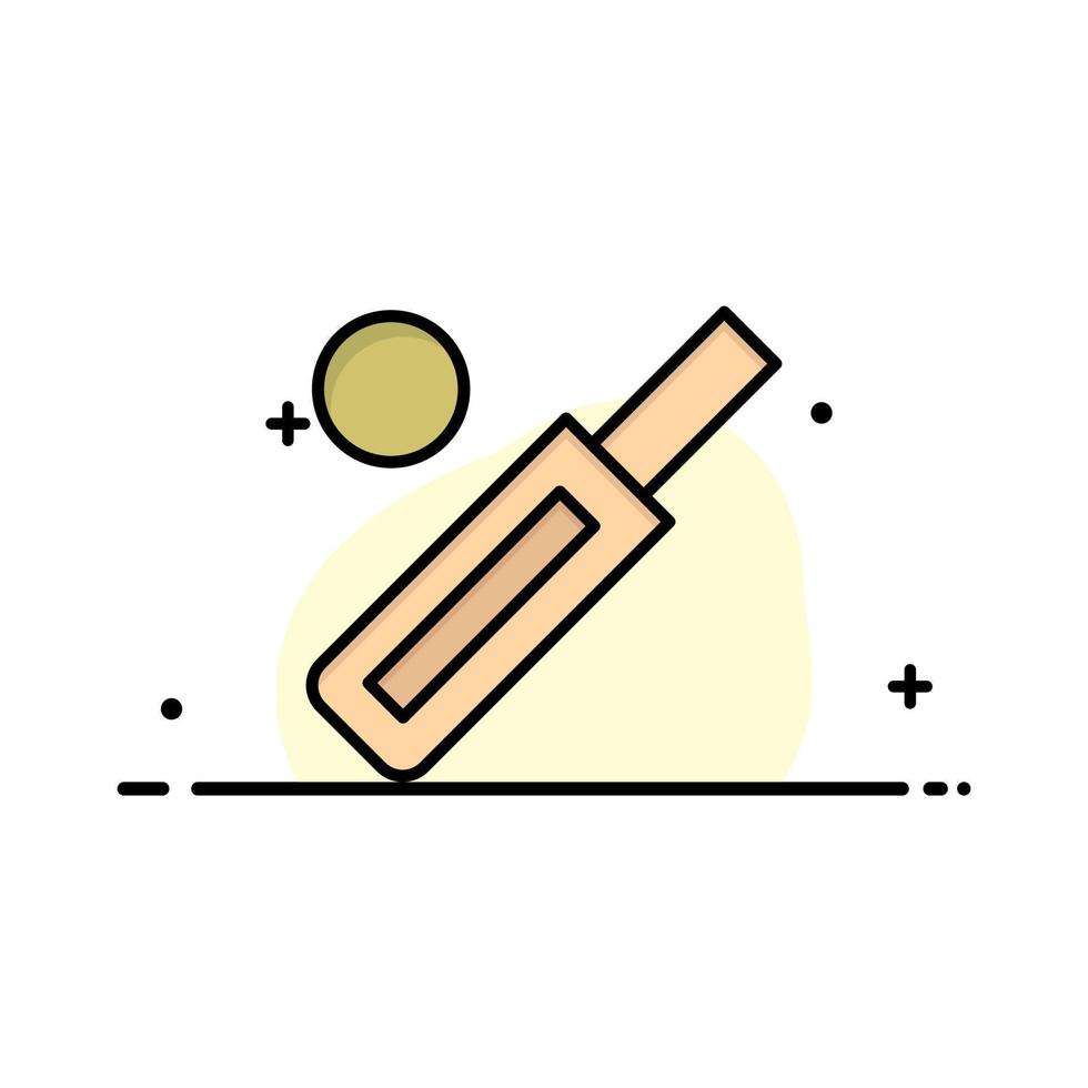 Australia Ball Bat Cricket Sport Business Logo Template Flat Color vector