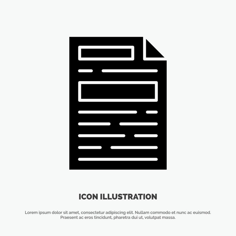 File Document Design solid Glyph Icon vector