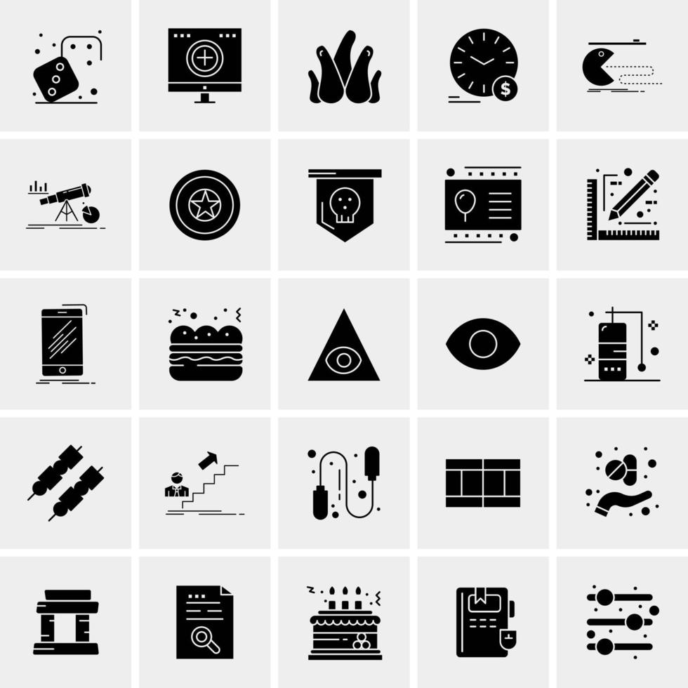 25 iconos de negocios universales vector ilustración de icono creativo para usar en proyectos relacionados con la web y dispositivos móviles