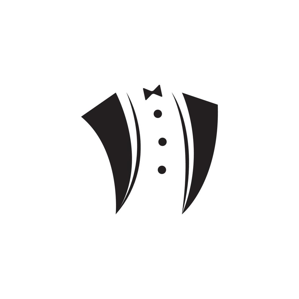Ilustración de icono de vector de plantilla de logotipo de esmoquin