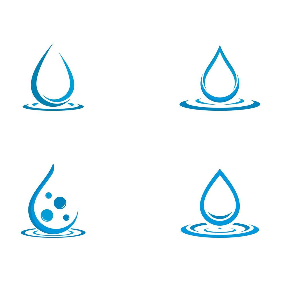 conjunto de símbolos abstractos de gotas de agua, logotipo vector