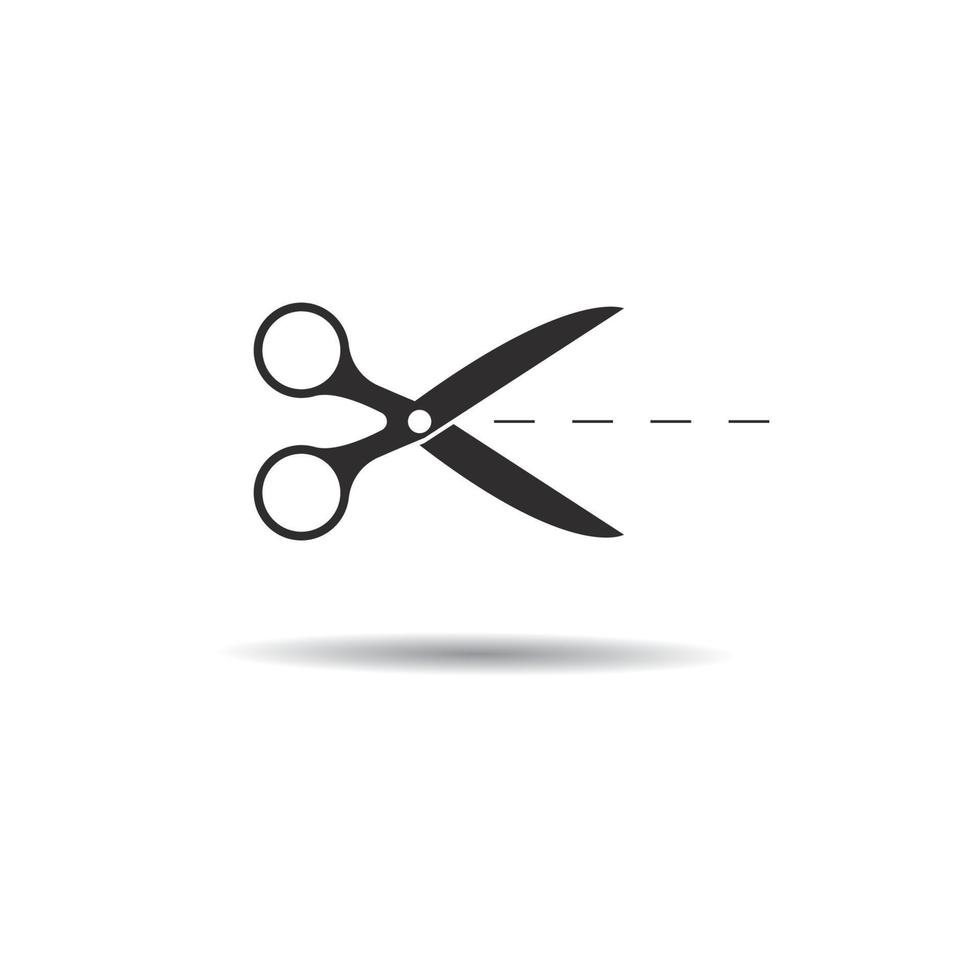 icono de vector de logotipo de tijeras