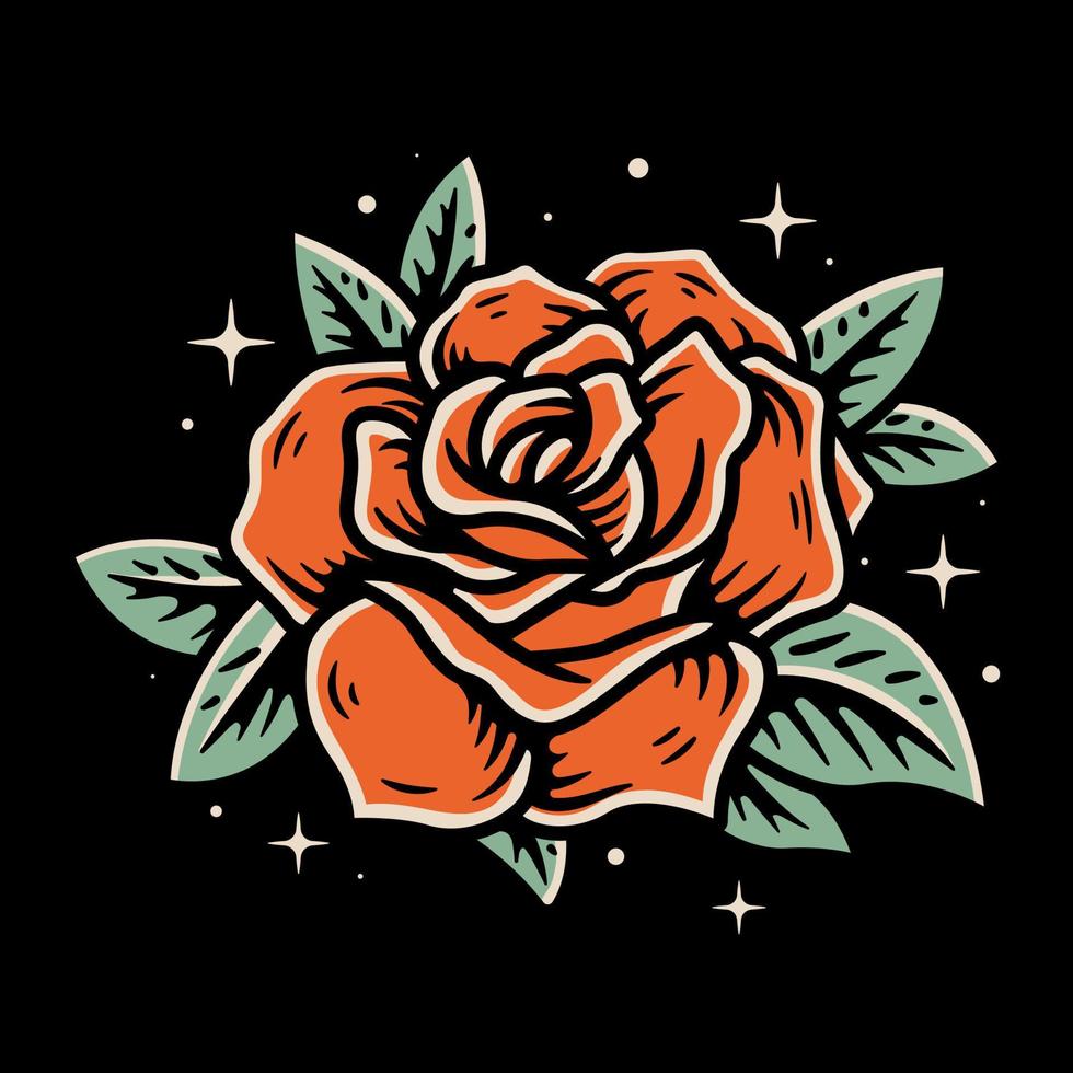 Simple Rose Vector Art Illustration