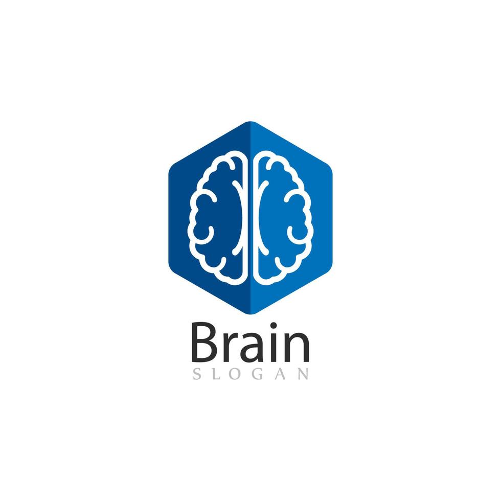 Ilustración de icono de vector de plantilla de logotipo de cerebro