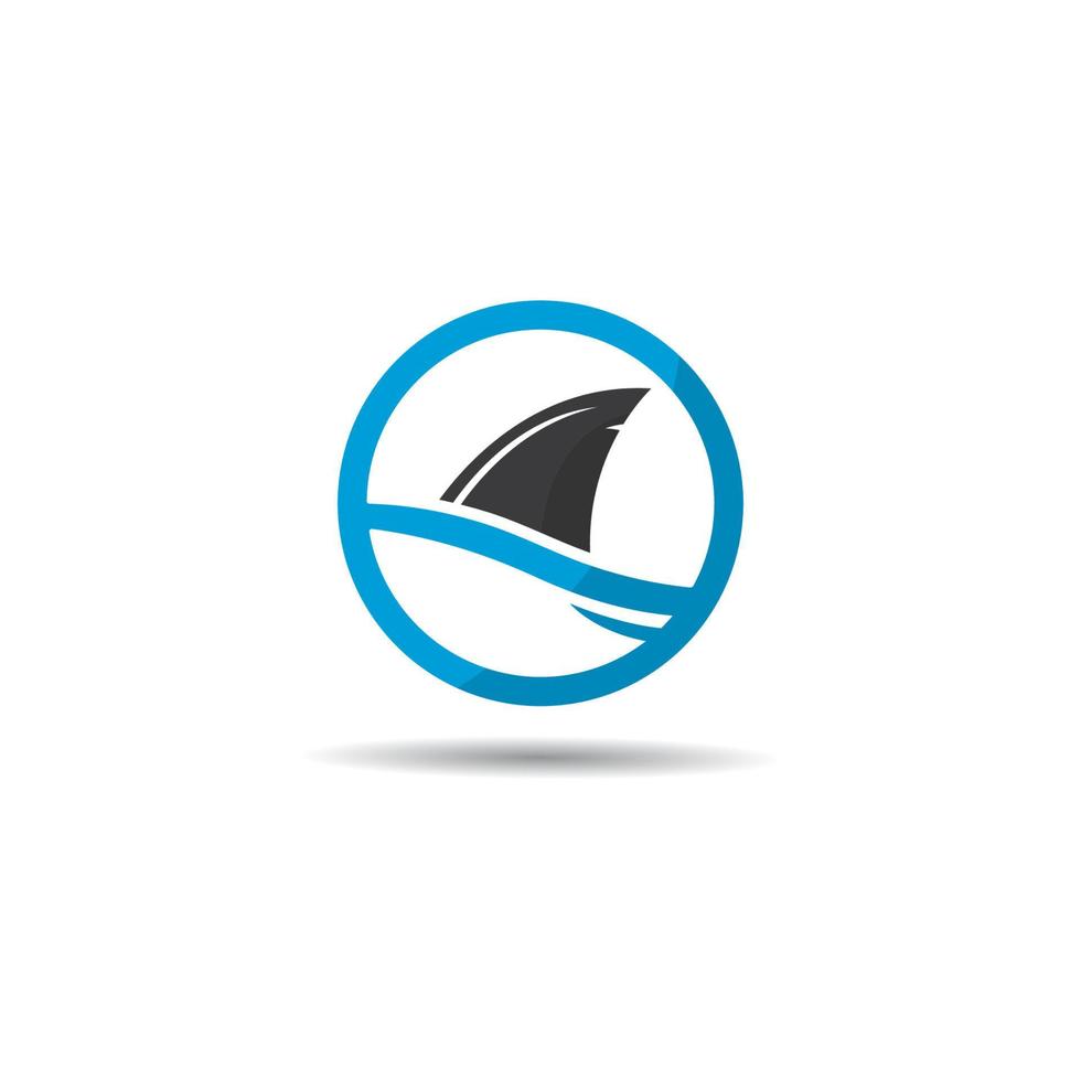 Shark fin logo template vector icon illustration