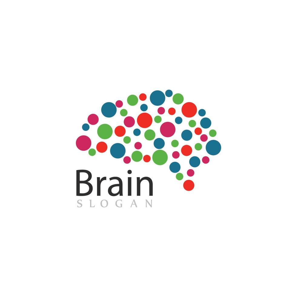 Ilustración de icono de vector de plantilla de logotipo de cerebro