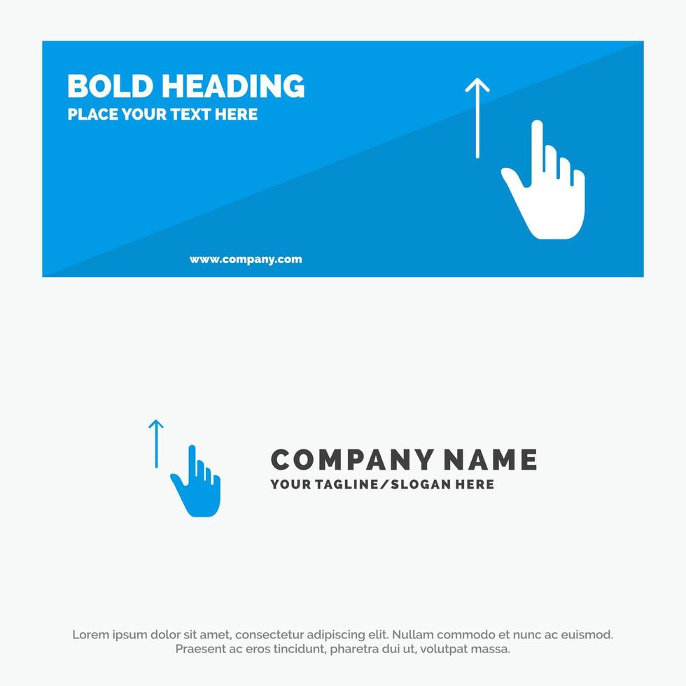 Up Finger Gesture Gestures Hand SOlid Icon Website Banner and Business Logo Template vector