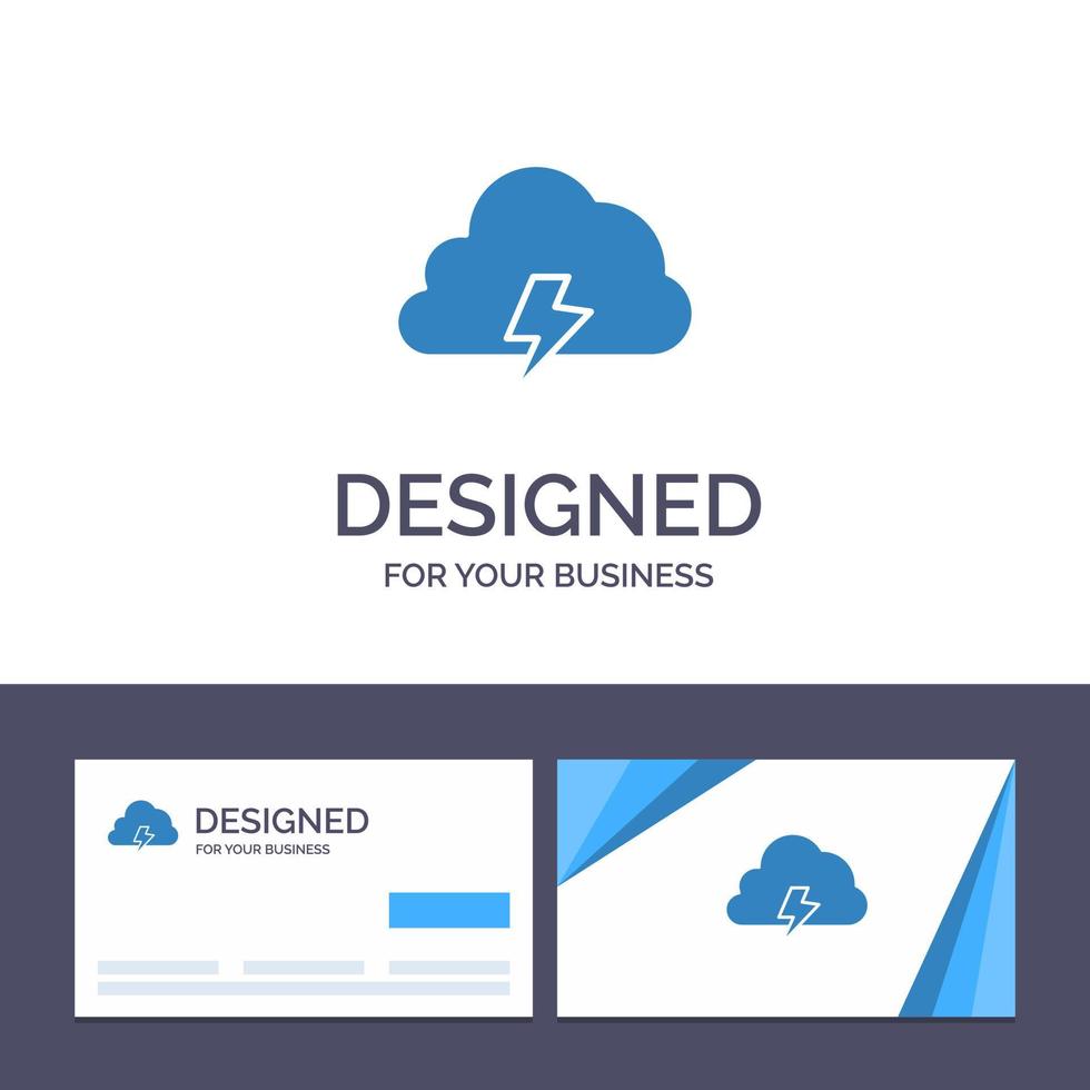Creative Business Card and Logo template Power Cloud Nature Spring Sun Vector Illustration