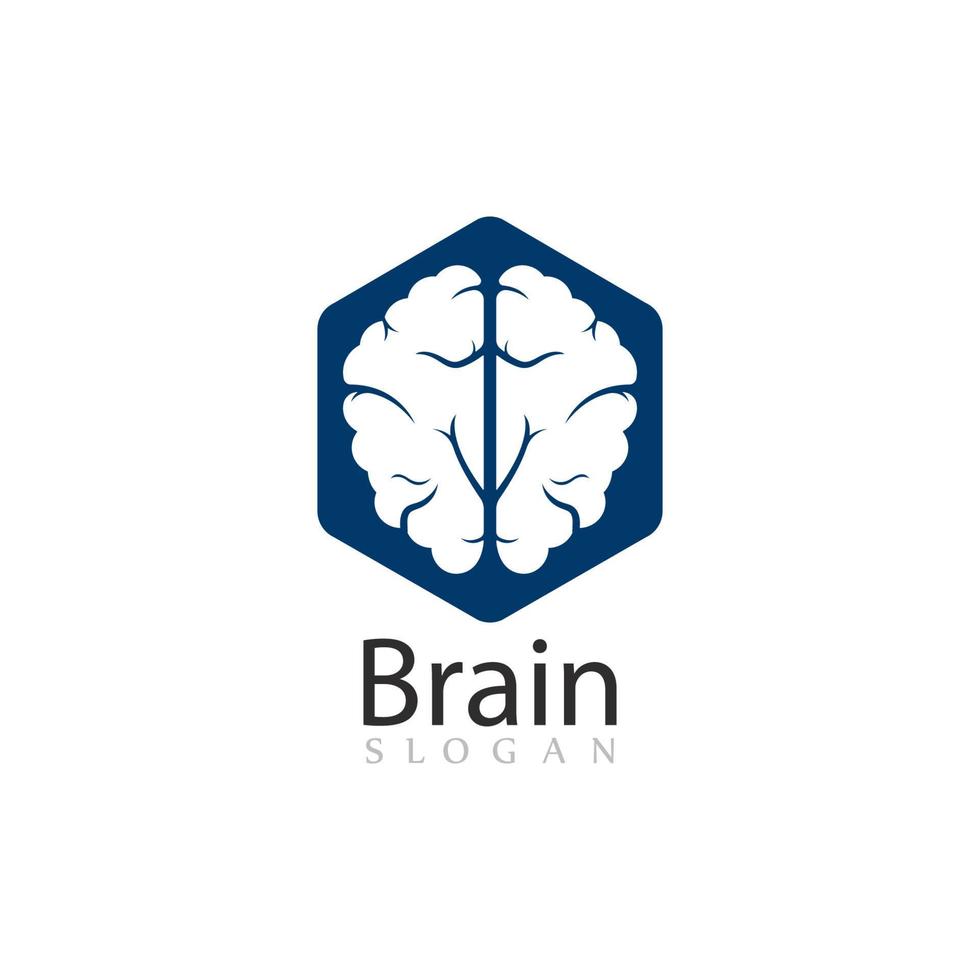 Ilustración de icono de vector de plantilla de logotipo de cerebro