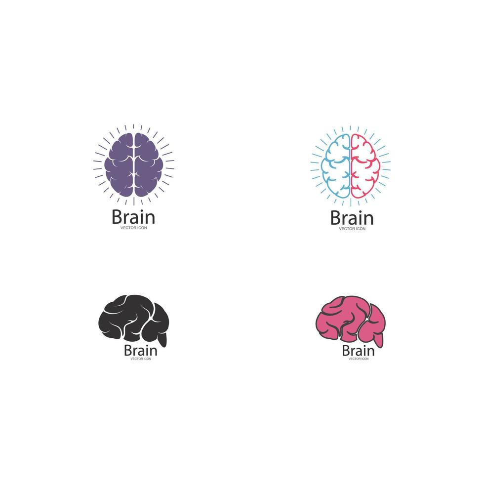 Ilustración de icono de vector de plantilla de logotipo de cerebro