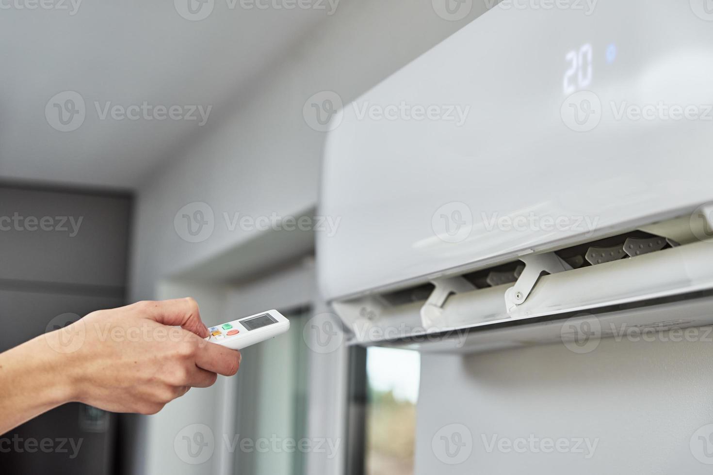 temperatura de ajuste manual en el aire acondicionado foto