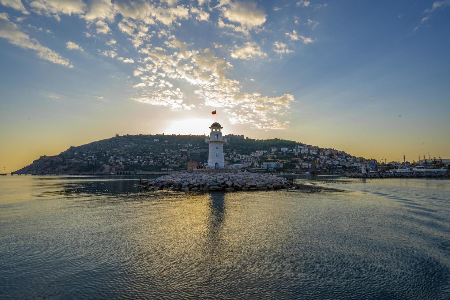 great view of the lighthouse and the sea. good holiday photo