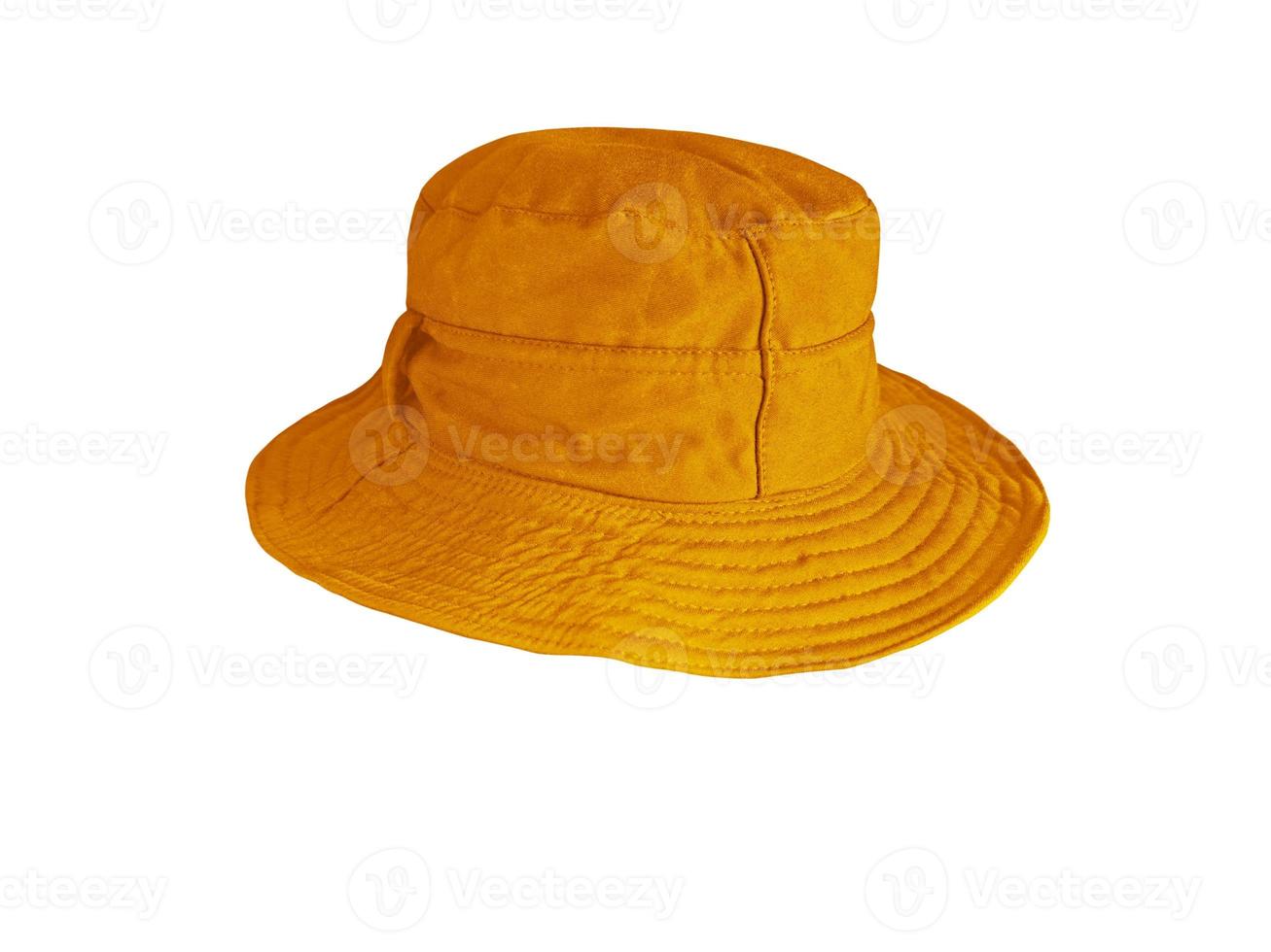 Orange bucket hat isolated on white 14884162 Stock Photo at Vecteezy