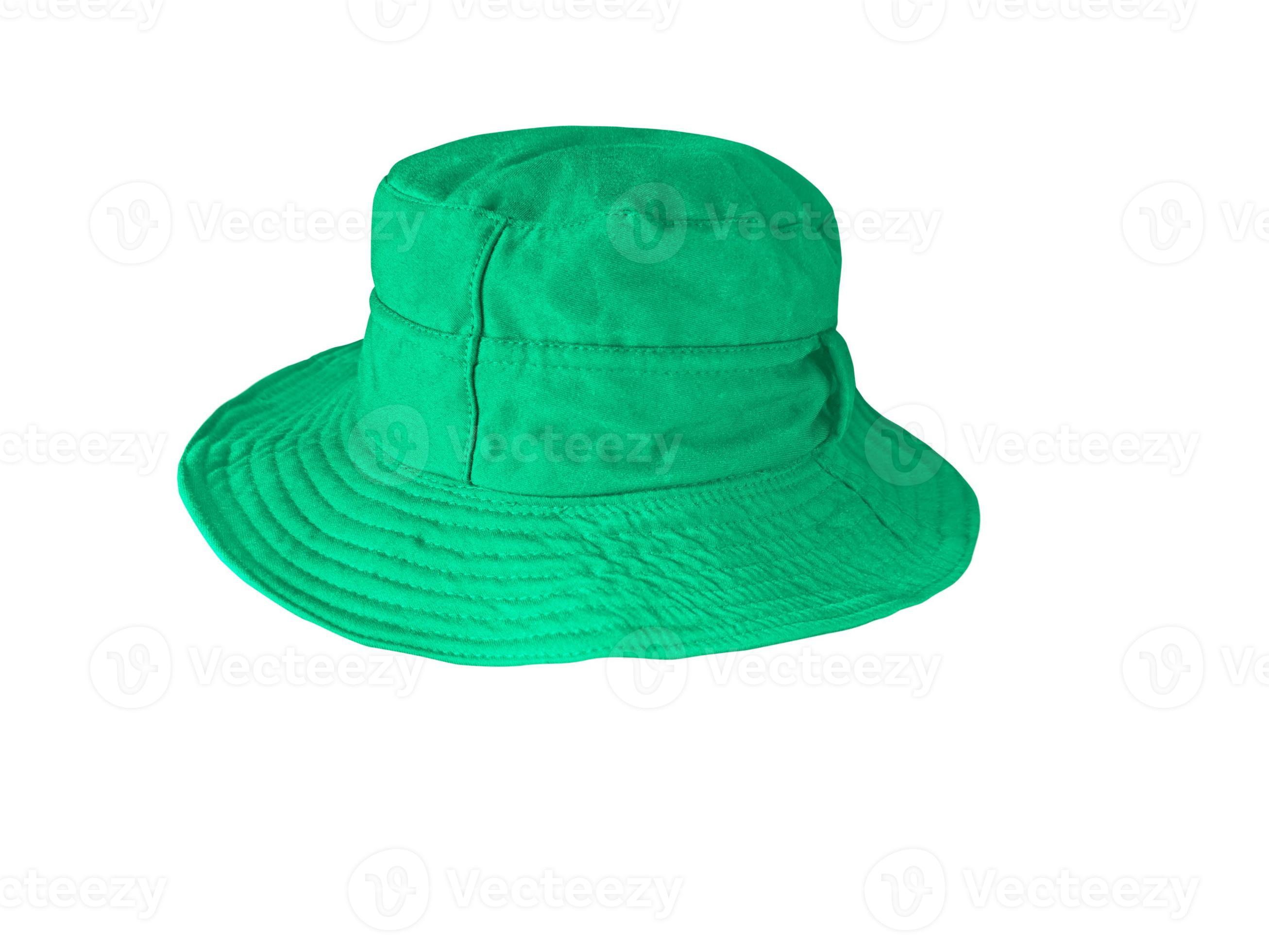Green bucket hat isolated on white 14884163 Stock Photo at Vecteezy