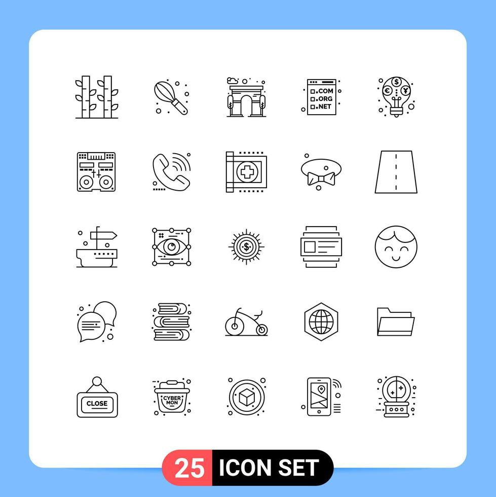 Set of 25 Vector Lines on Grid for profit programming city development code Editable Vector Design Elements